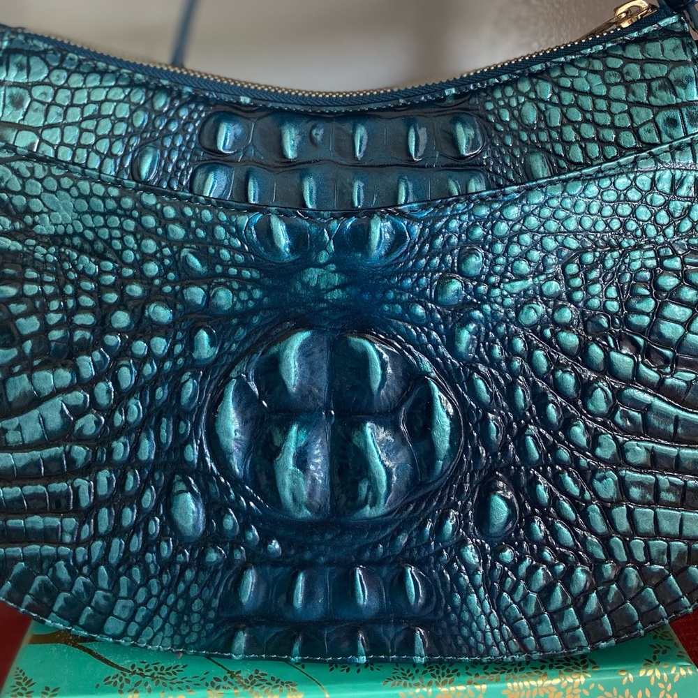 BRAHMIN… NWT SHAYNA CROSSBODY HANDBAG IRIDESCENT TEAL - Picture 6 of 16